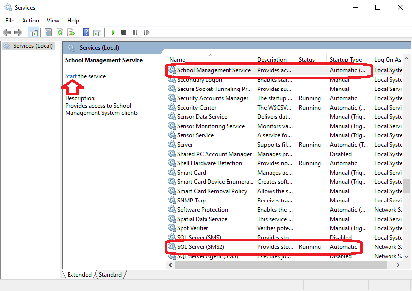 processes in service window